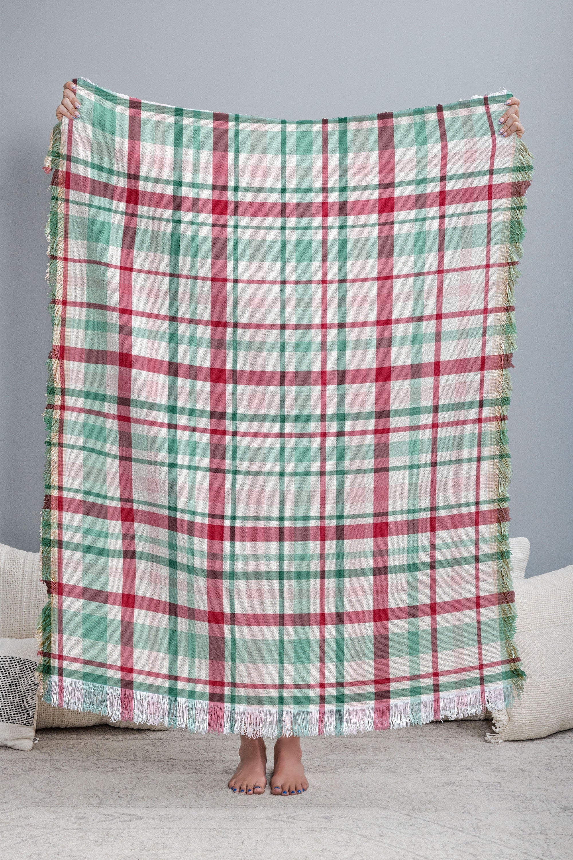 Lisa Argyropoulos Merry Vintage Plaid Throw Blanket