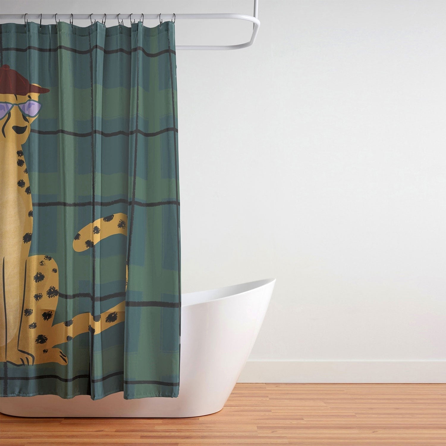 Design by Spark Cheetah Cool Cat Shower Curtain