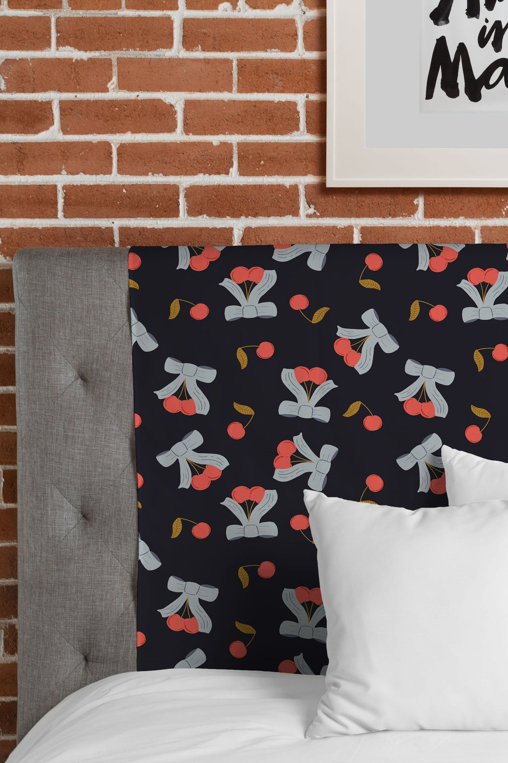Jennifer Labre Cherries and Bows Tapestry