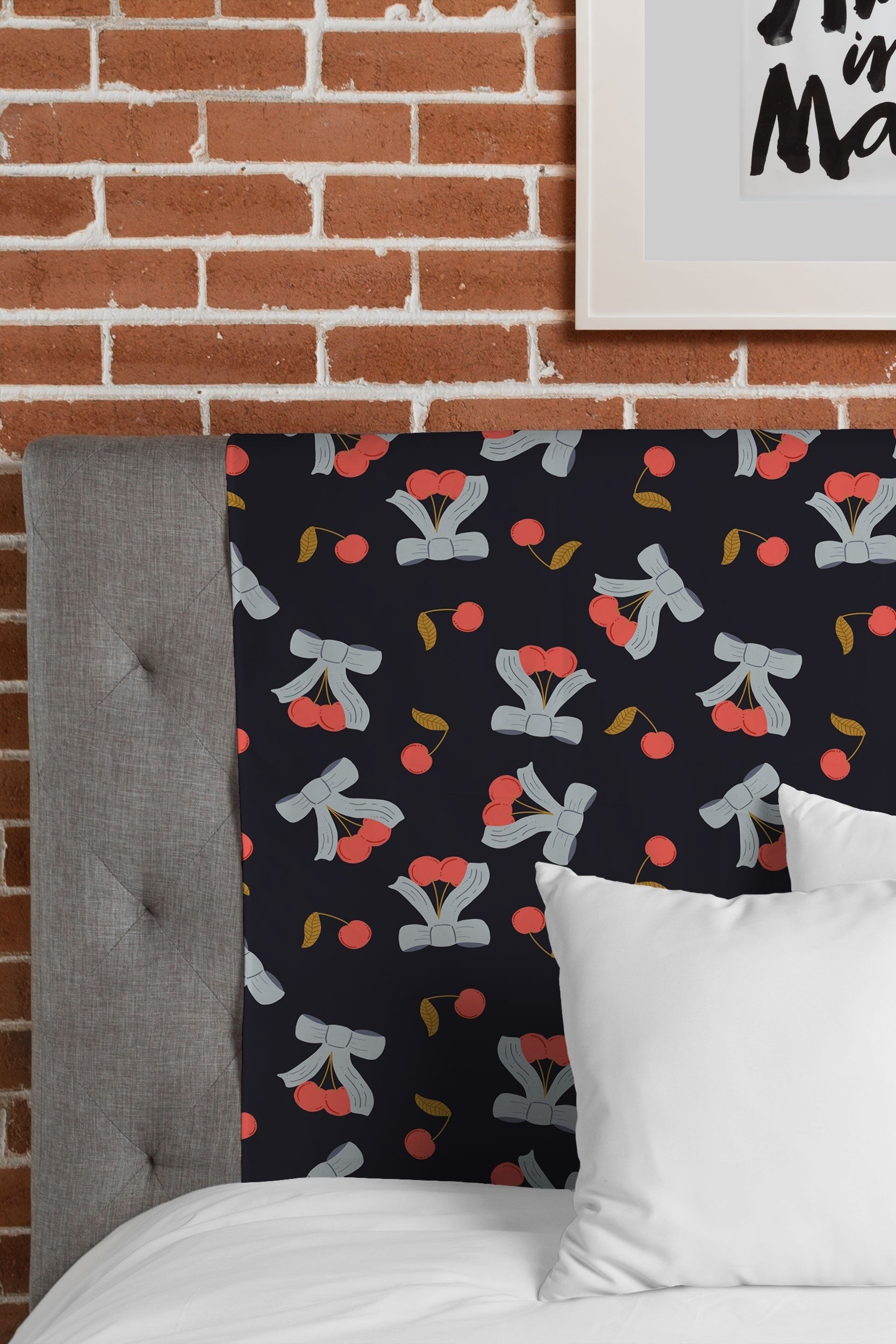 Jennifer Labre Cherries and Bows Tapestry