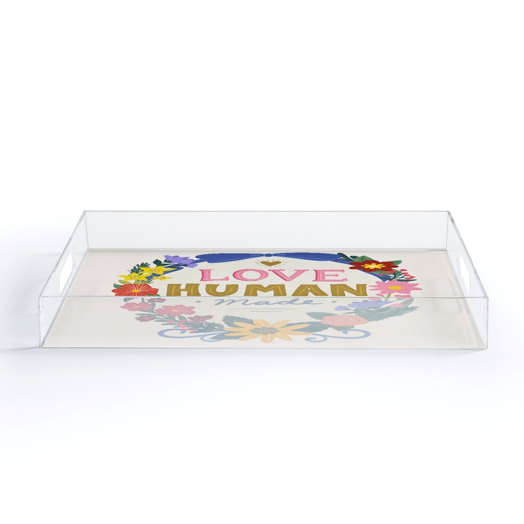 Design by Spark Love Human Made Floral Wreath Acrylic Tray