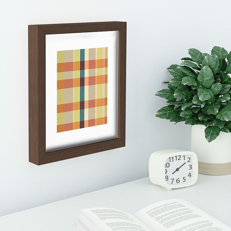 Marta Barragan Camarasa Retro Picnic Plaid Warm Tones Recessed Framing Rectangle