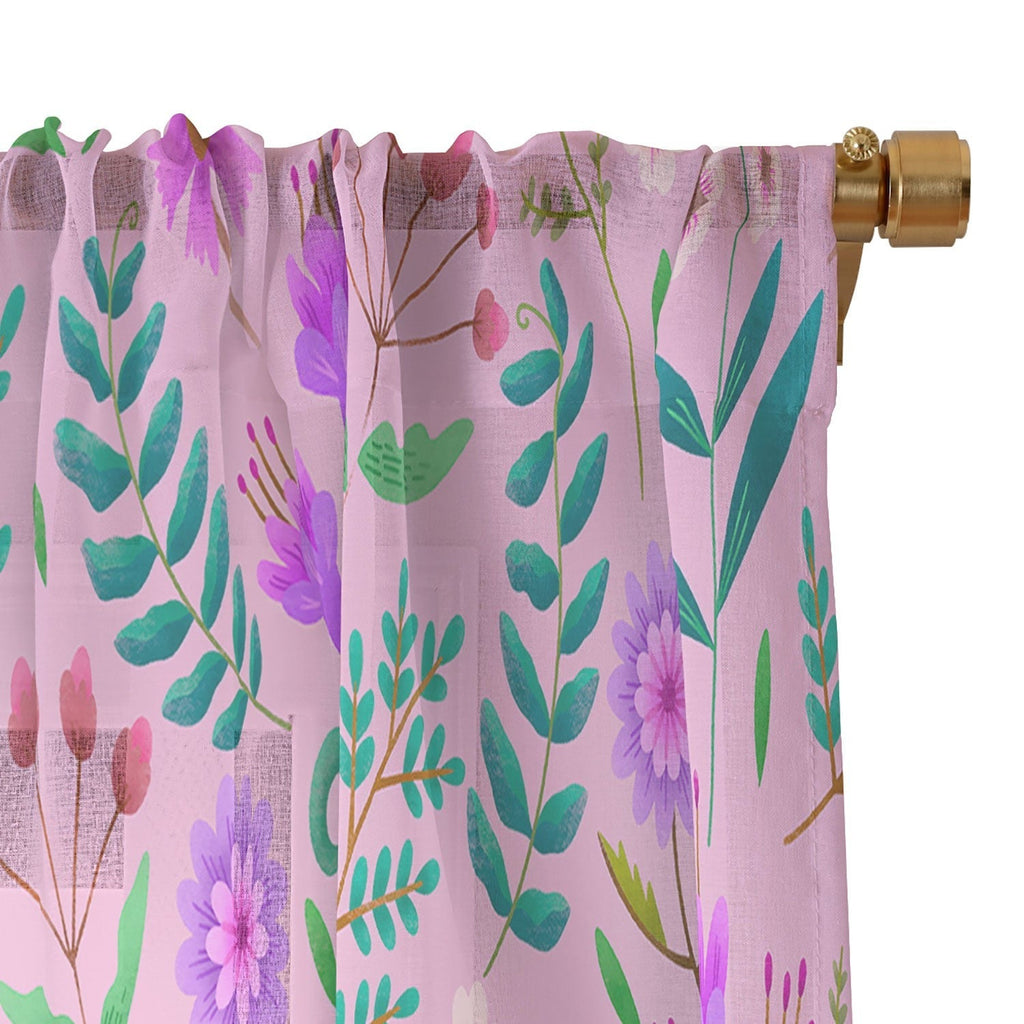 Pimlada Phuapradit Ditsy Purple Floral Half Drop Sheer Non Repeat