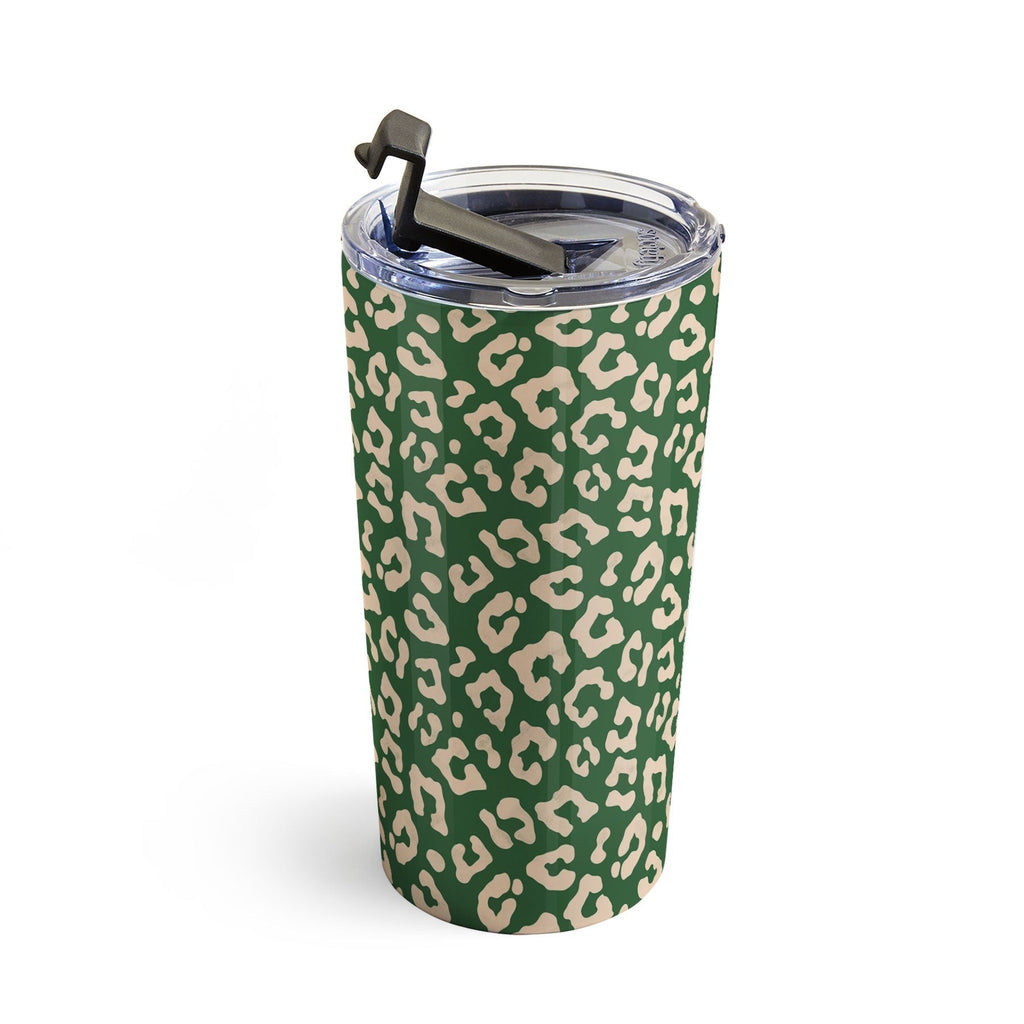 Avenie BR Cheetah Print In Green Travel Mug