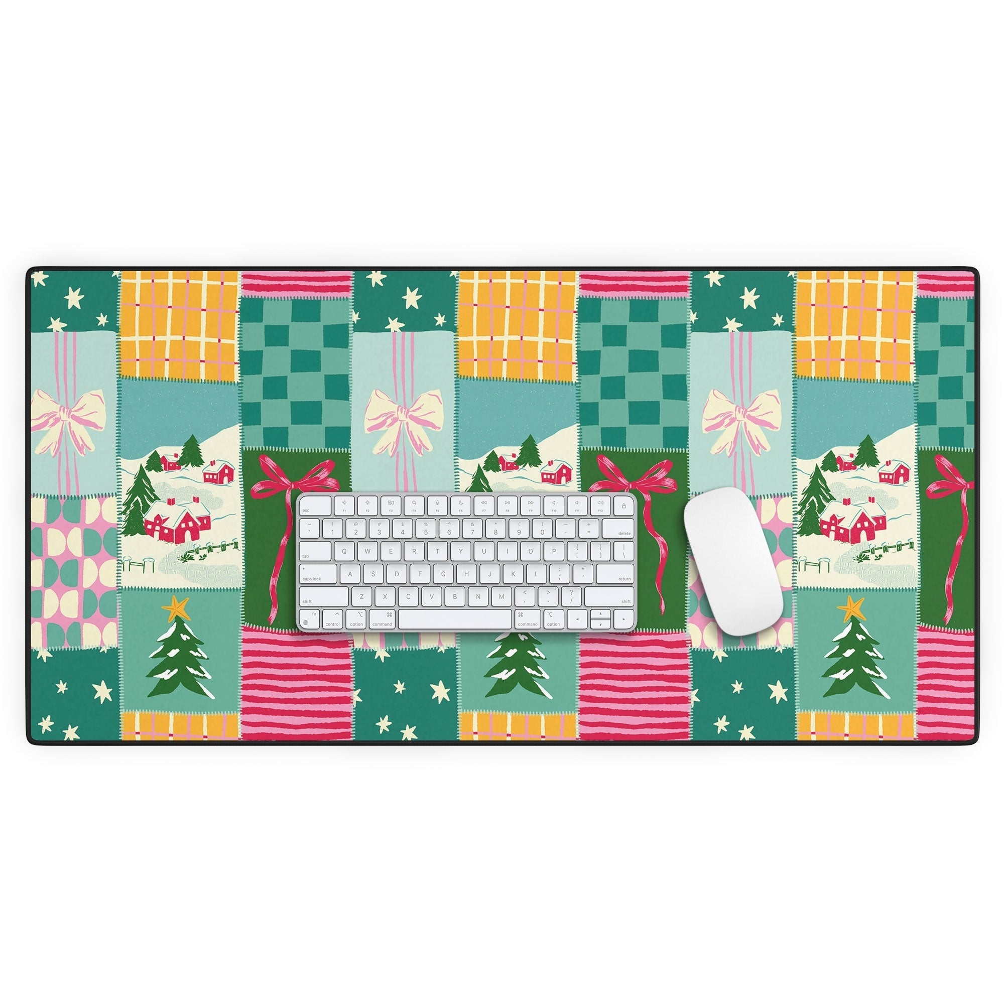 LouBruzzoni Cozy Christmas Patchwork Desk Mat