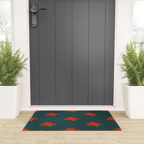 Design by Spark Poinsettia Florals Welcome Mat