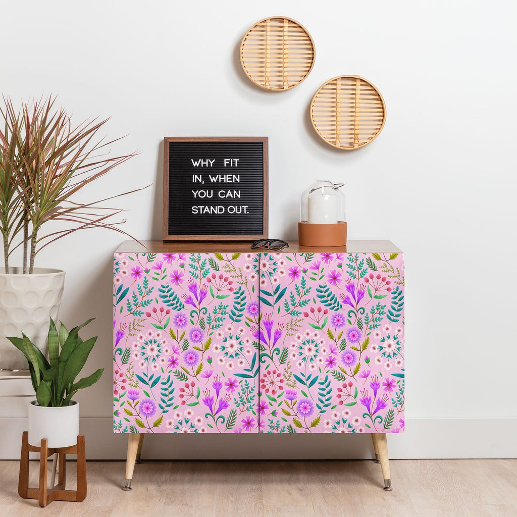 Pimlada Phuapradit Ditsy Purple Floral Half Drop Credenza