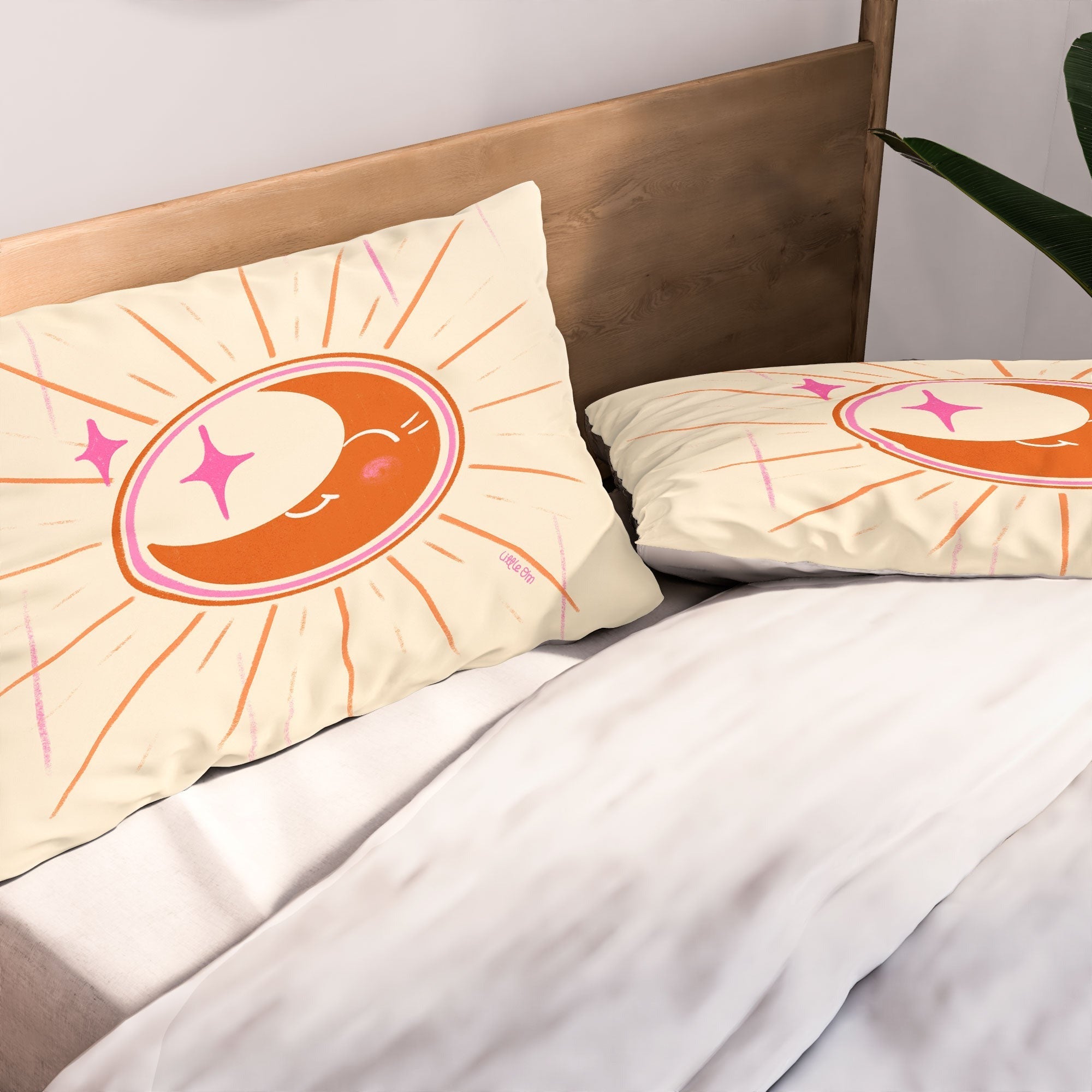 Little Om Celestial Moon cream Pillow Shams