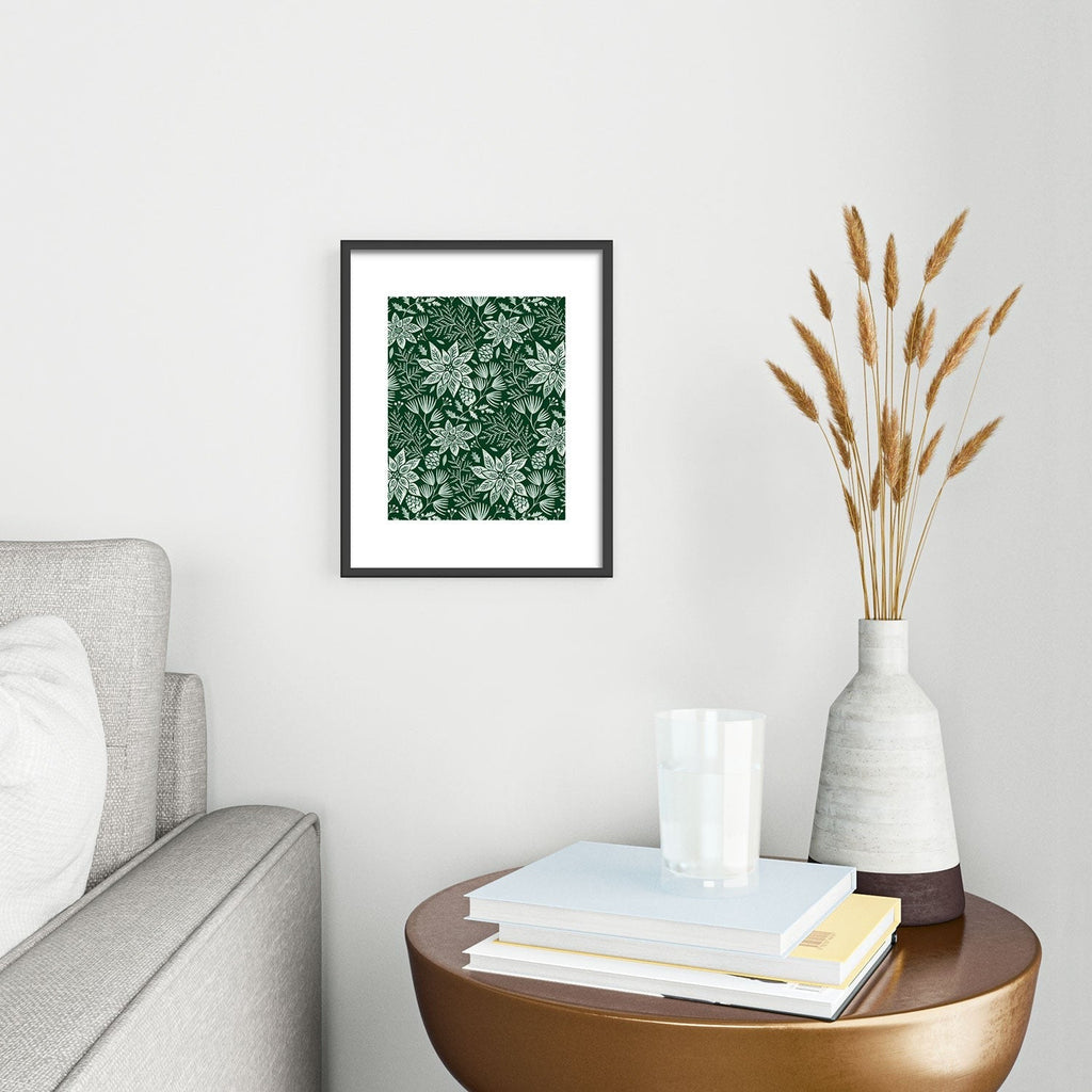Pimlada Phuapradit Christmas Poinsettia Metal Framed Art Print