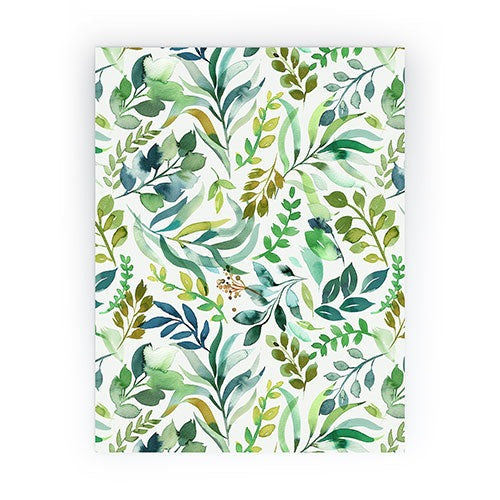 Ninola Design Botanic Retreat Loose Botanical Leaves Watercolor Green Mini Art Print