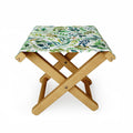 Ninola Design Botanic Retreat Loose Botanical Leaves Watercolor Green Folding Stool