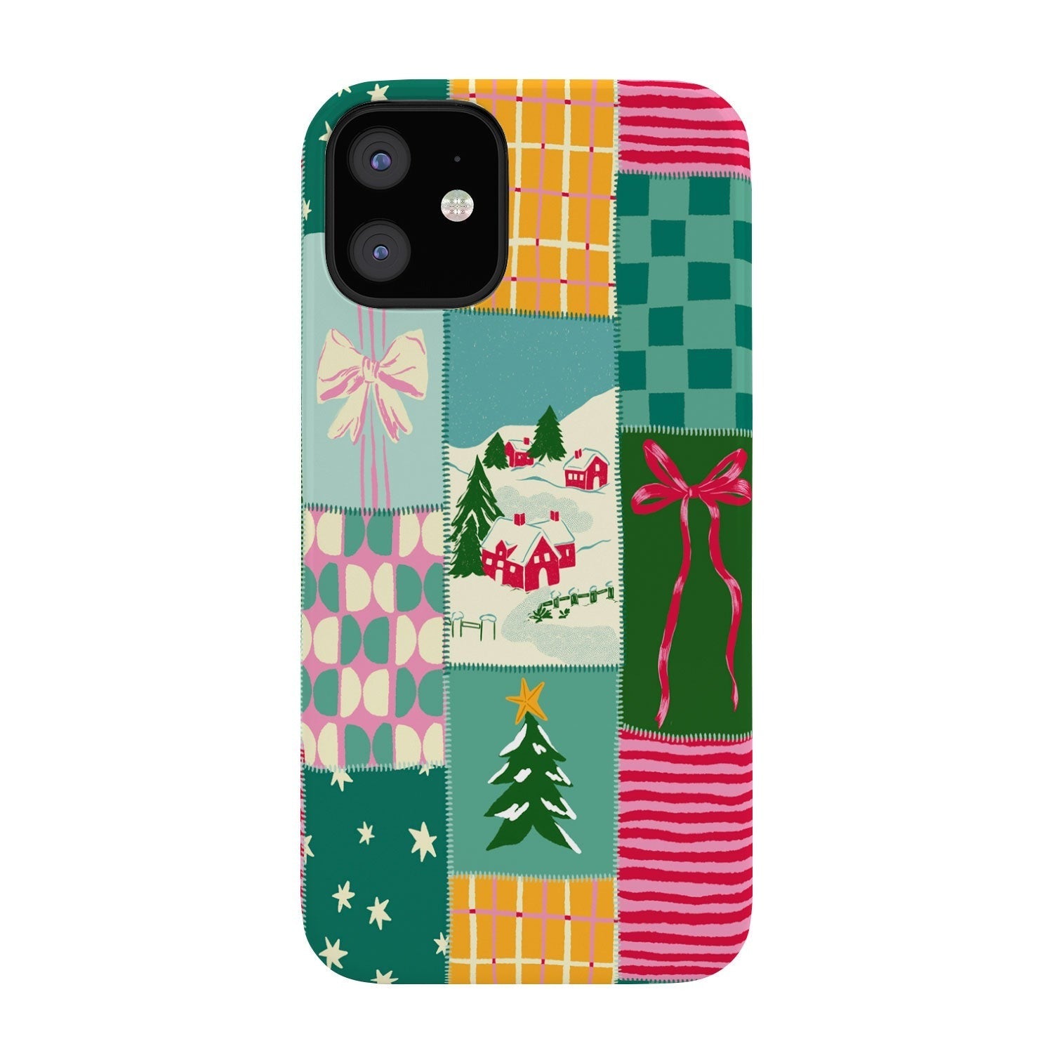 LouBruzzoni Cozy Christmas Patchwork Phone Case