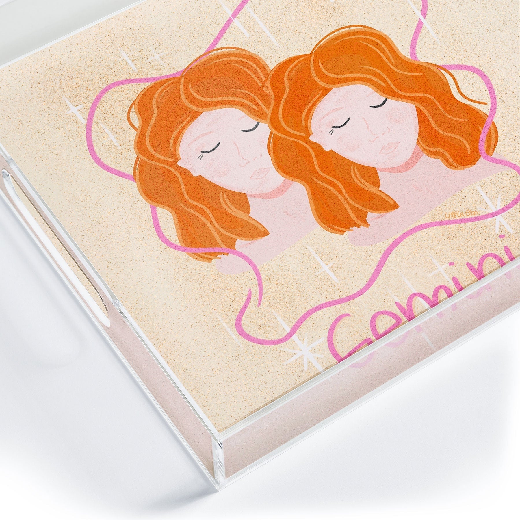 Little Om Zodiac Signs Gemini Acrylic Tray