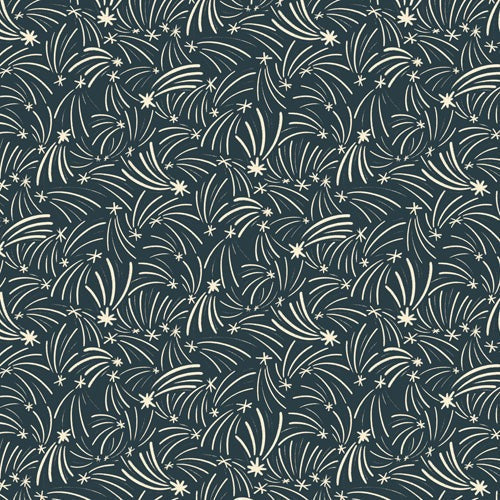 Little Om Pattern Shooting Stars blue Shower Curtain