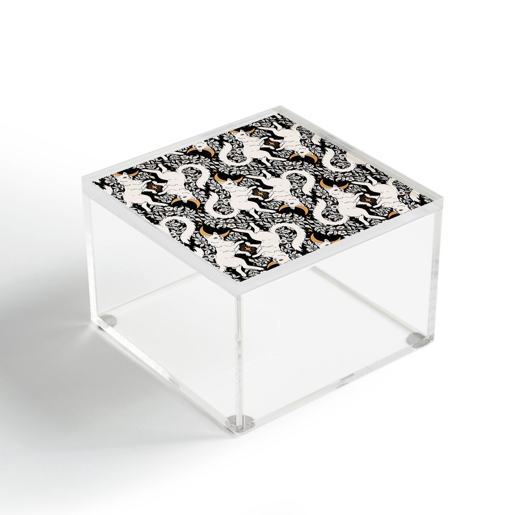 Avenie Celestial Cats Gold Acrylic Box