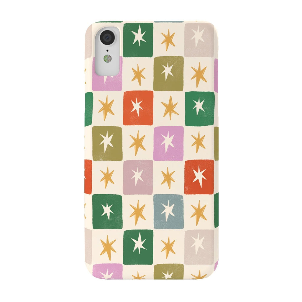 LouBruzzoni Retro Star Block Pattern Phone Case