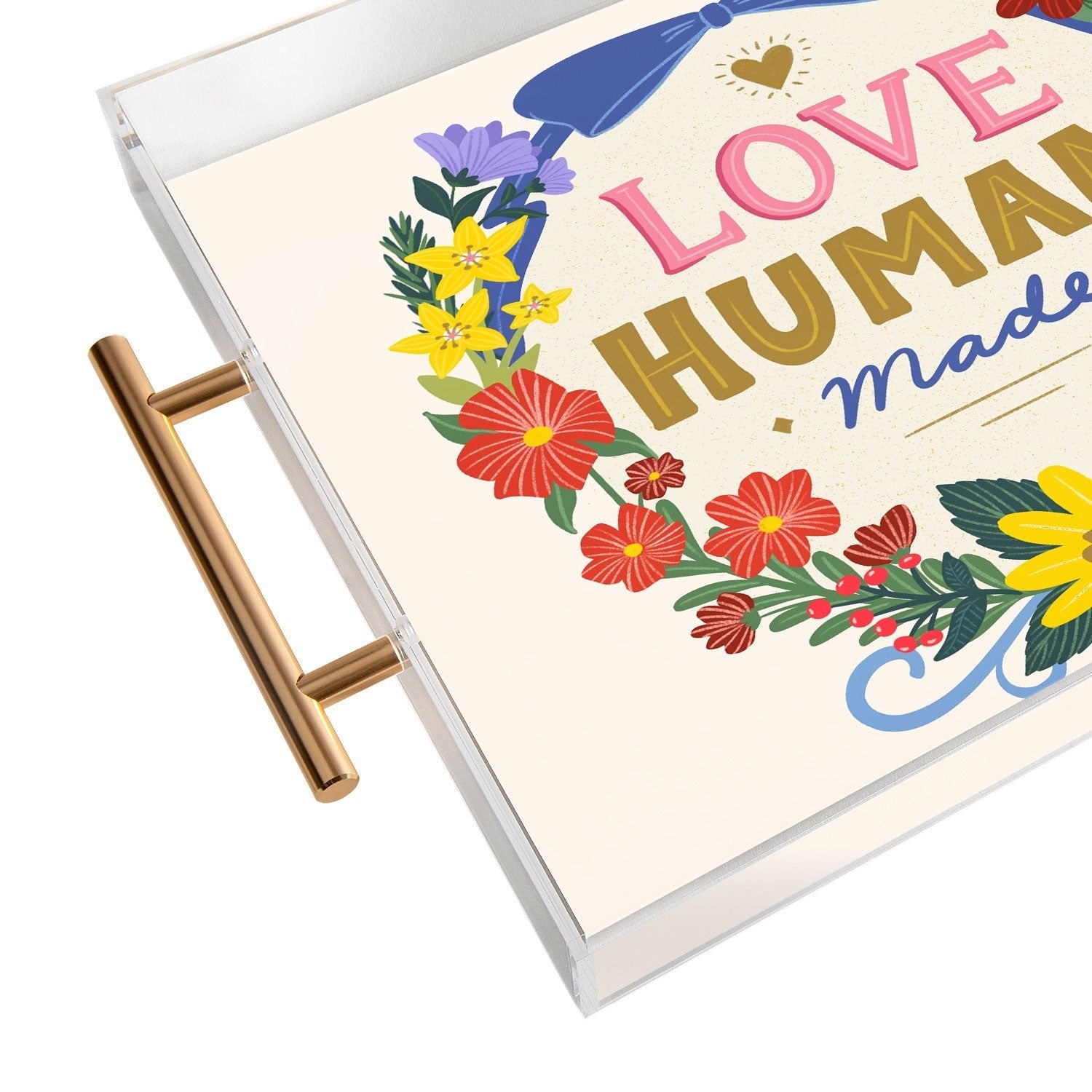 Design by Spark Love Human Made Floral Wreath Acrylic Tray