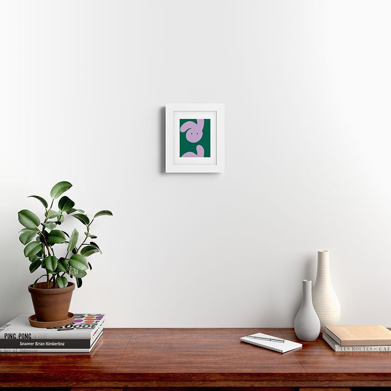 Camilla Foss Pebbles and Rabbit Framed Art Print