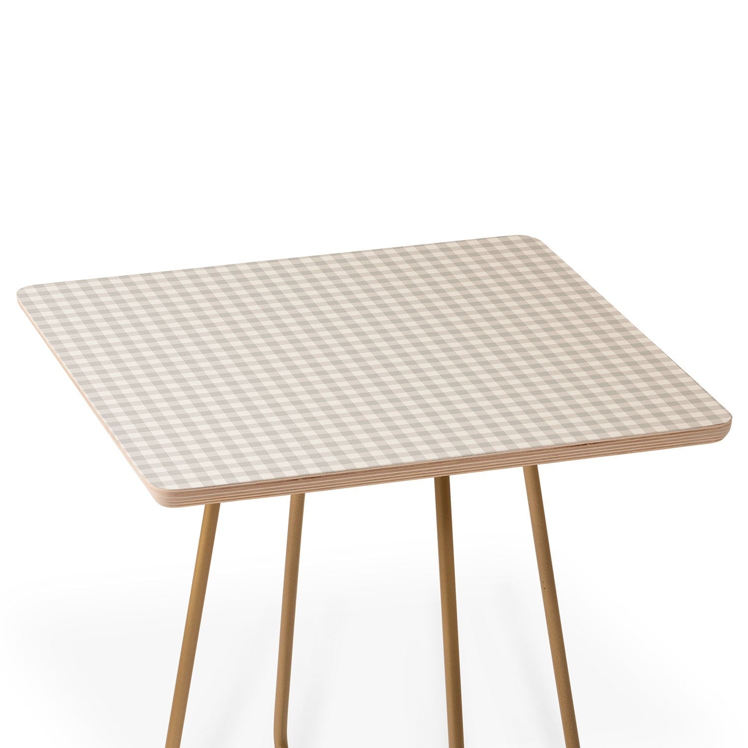 Colour Poems Gingham Plaid Pattern Cloud White Side Table