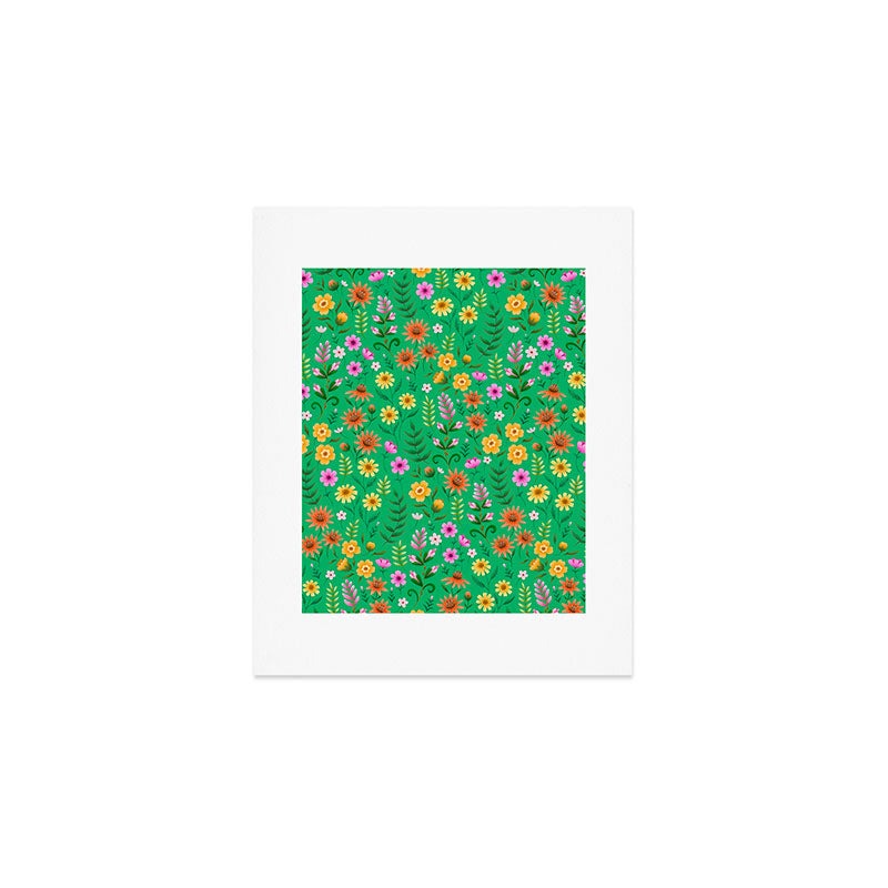 Pimlada Phuapradit Ditsy Spring Floral Green Art Print