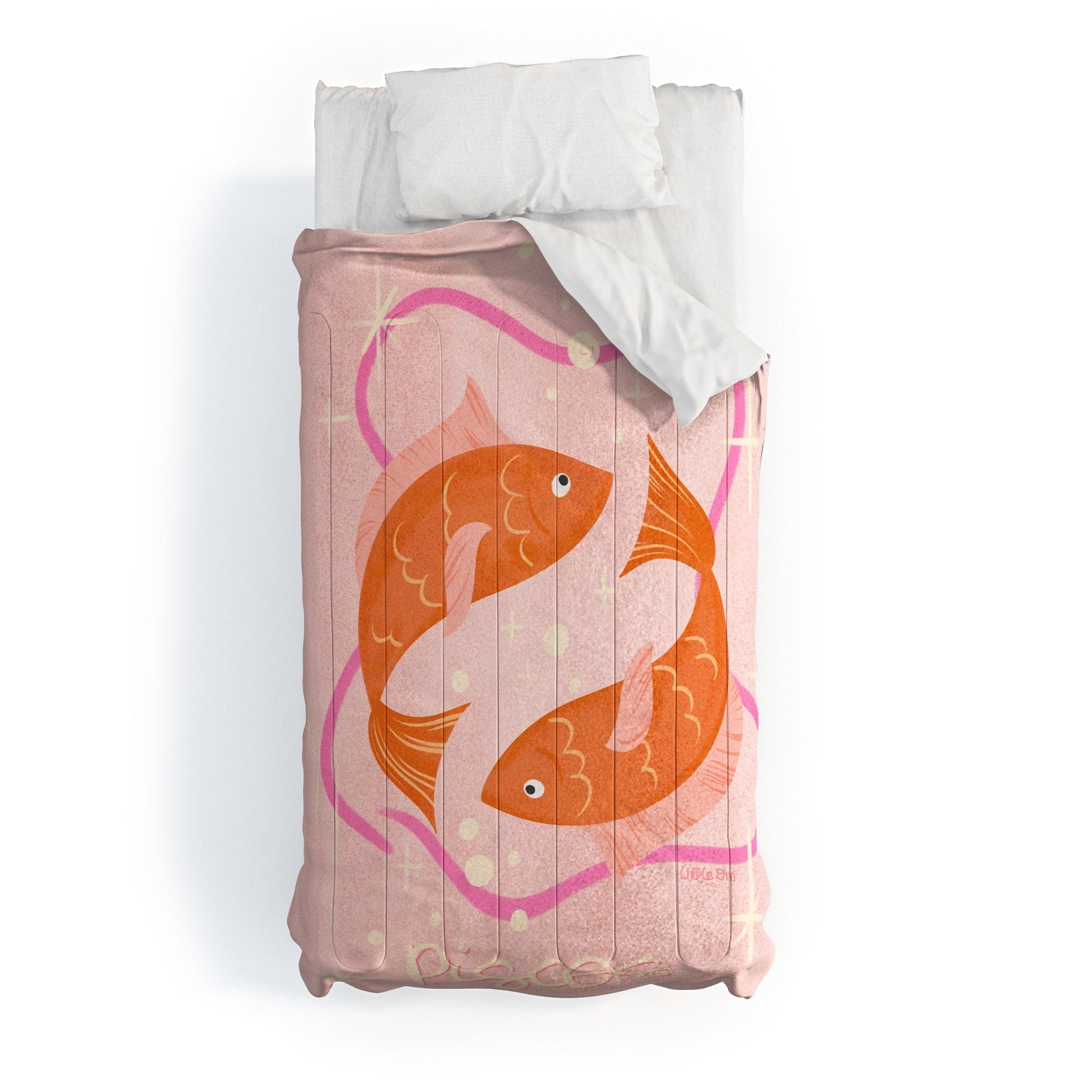 Little Om Zodiac Sign Pisces Comforter