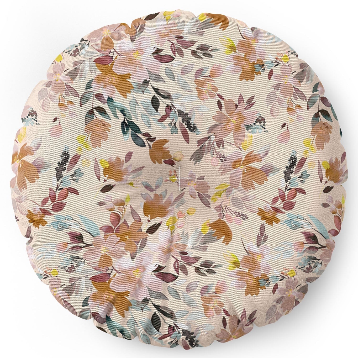 Ninola Design Botanic Retreat Floral Oleander Whimsical Soft Pink Floor Pillow Round