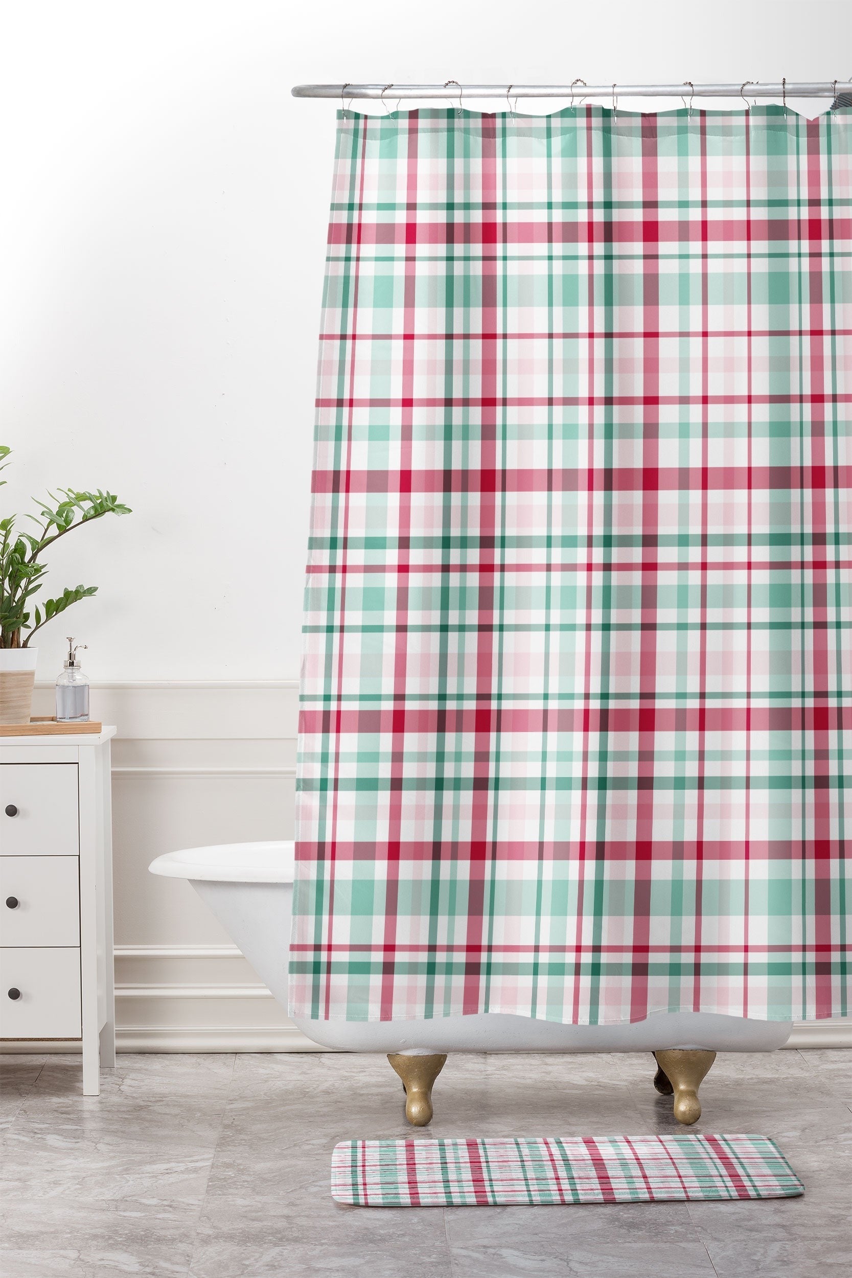 Lisa Argyropoulos Merry Vintage Plaid Memory Foam Bath Mat