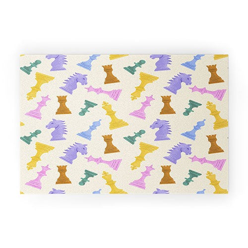 Design by Spark Chess Game Pieces Welcome Mat