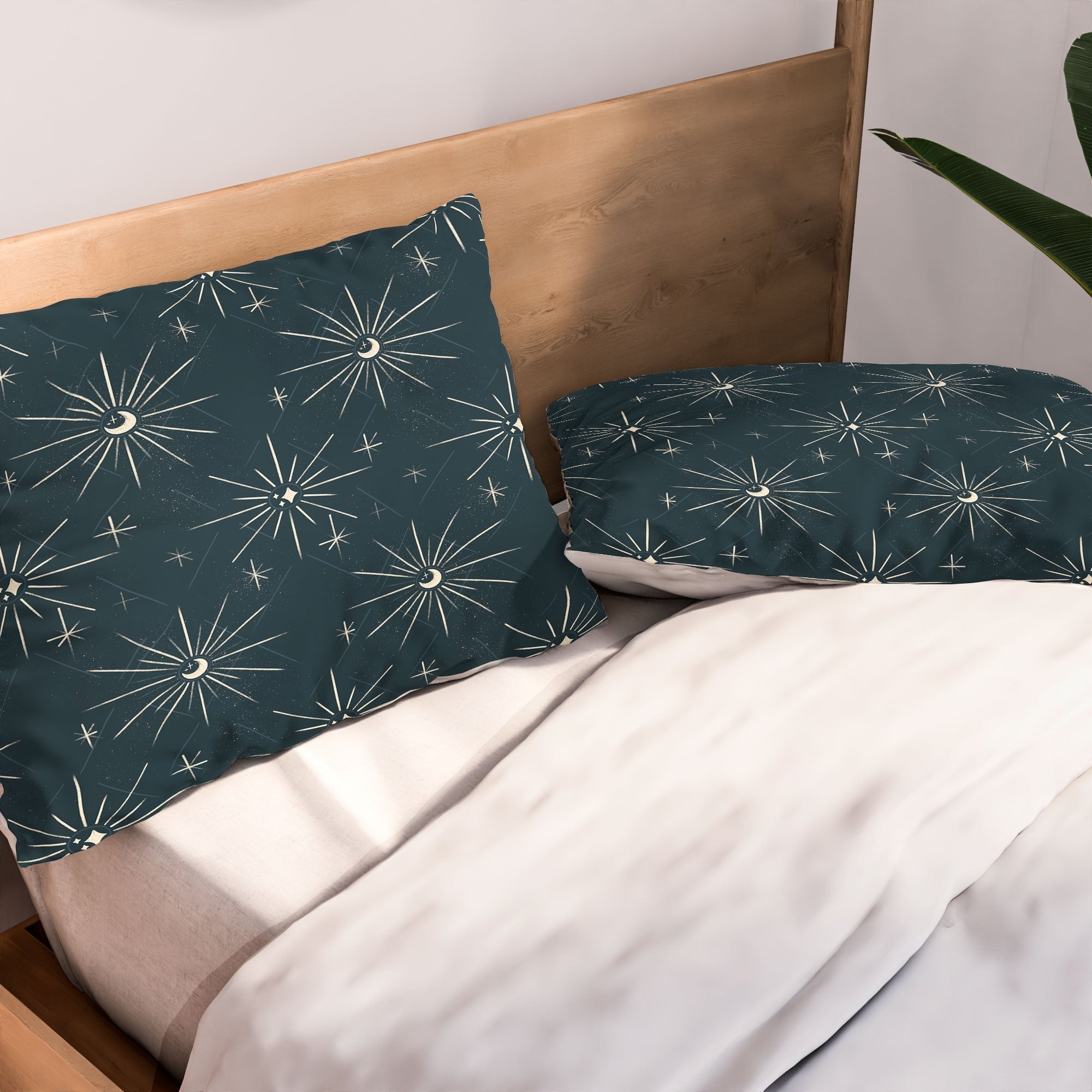 Little Om Pattern Little Moon navy Pillow Shams