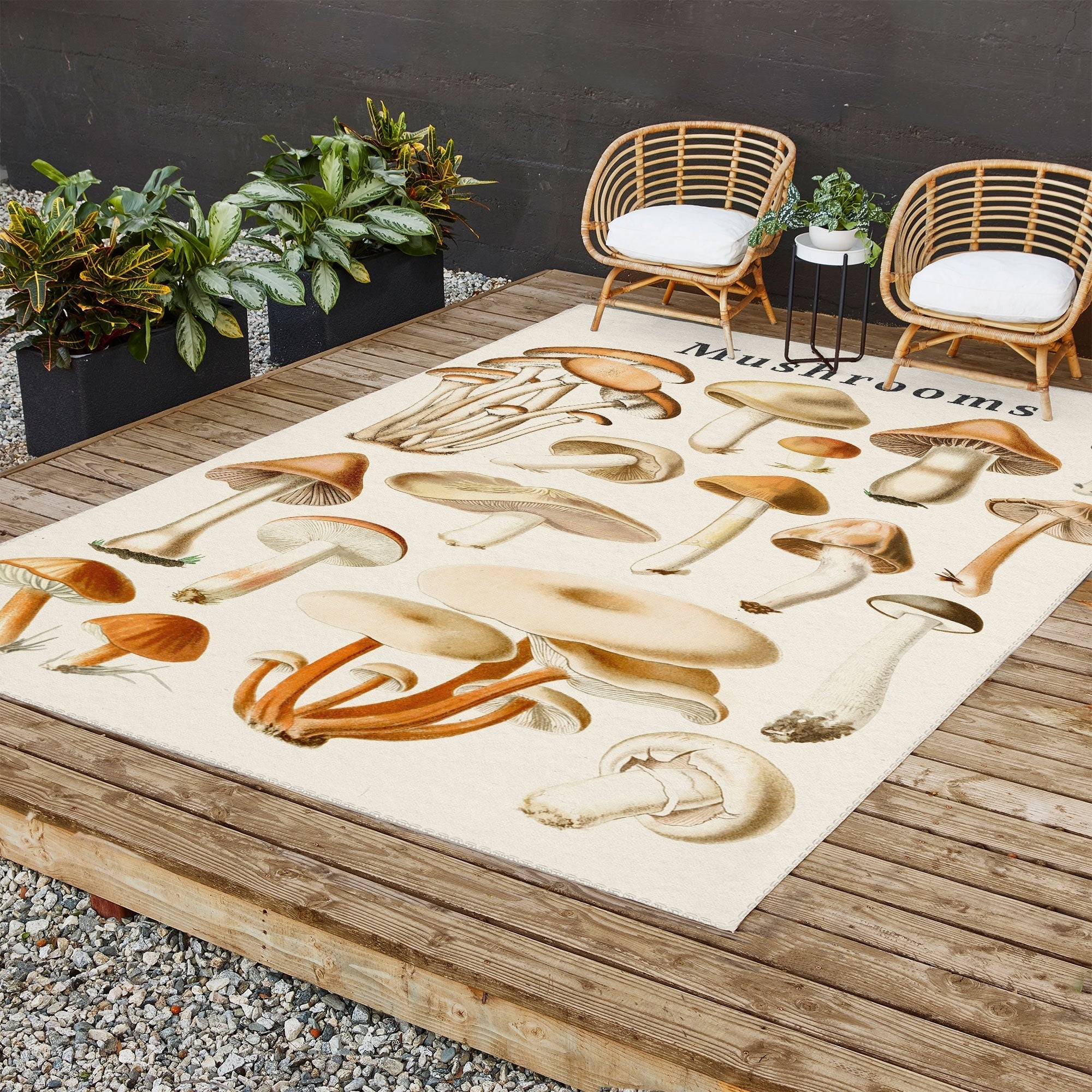 Gal Design Mushrooms Collection Outdoor Rug