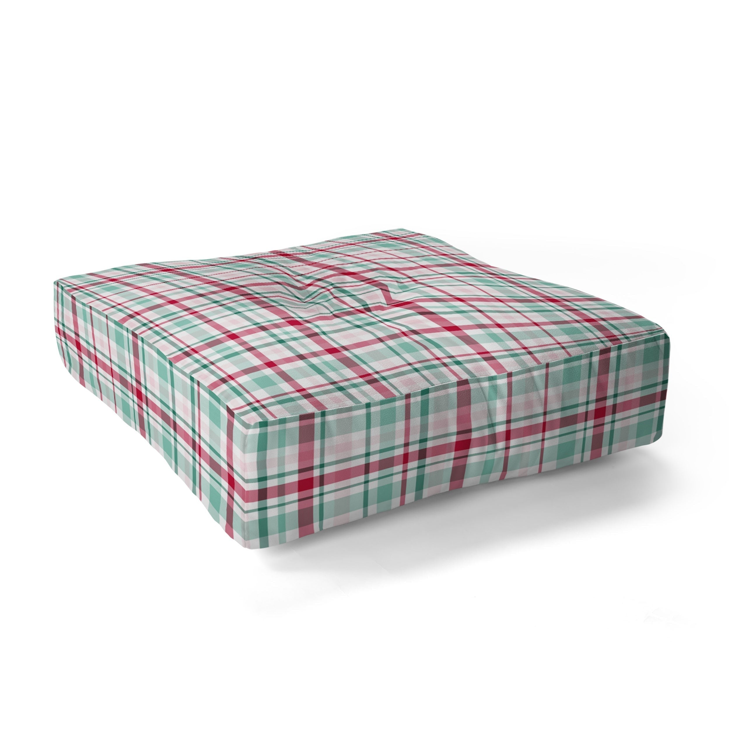 Lisa Argyropoulos Merry Vintage Plaid Floor Pillow Square