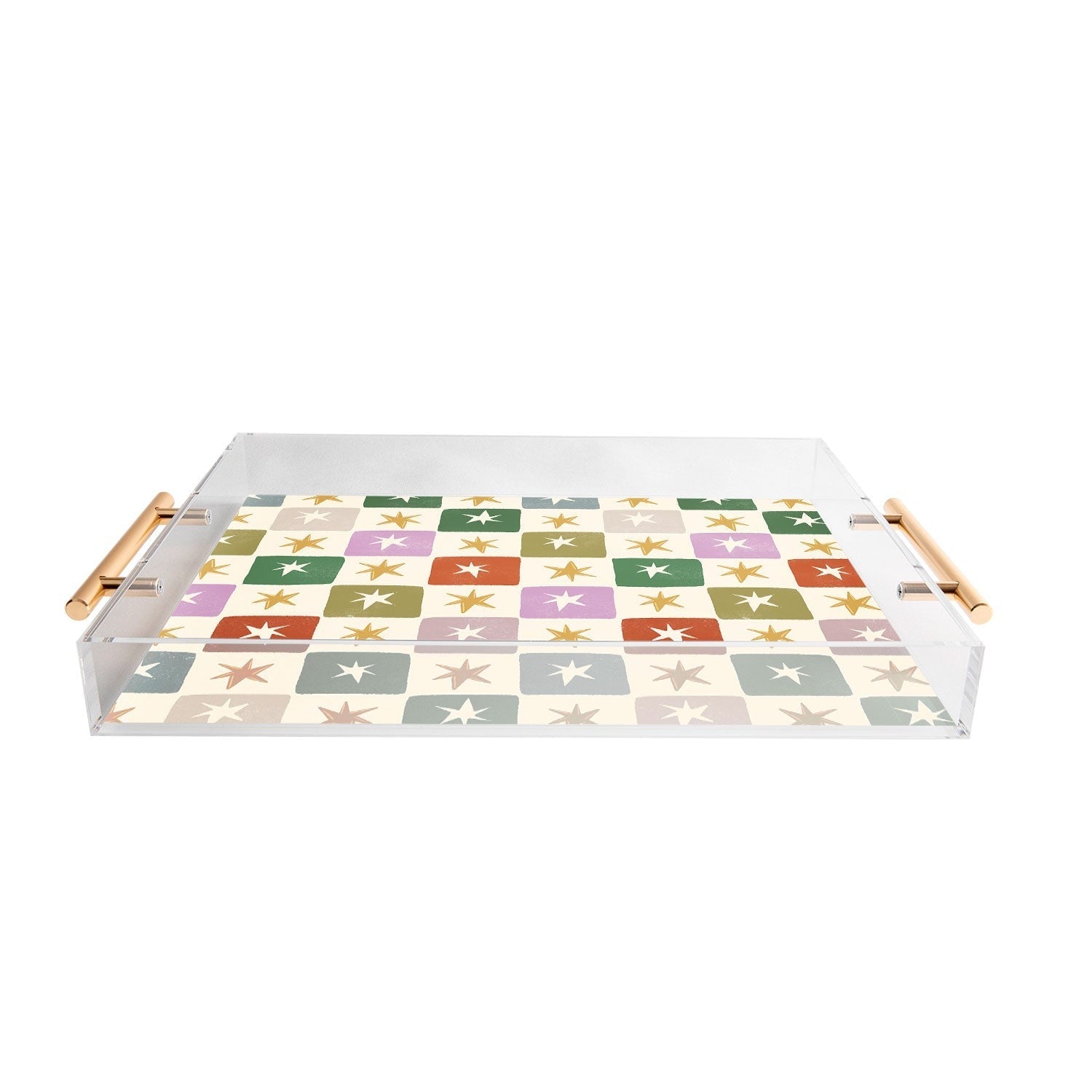 LouBruzzoni Retro Star Block Pattern Acrylic Tray