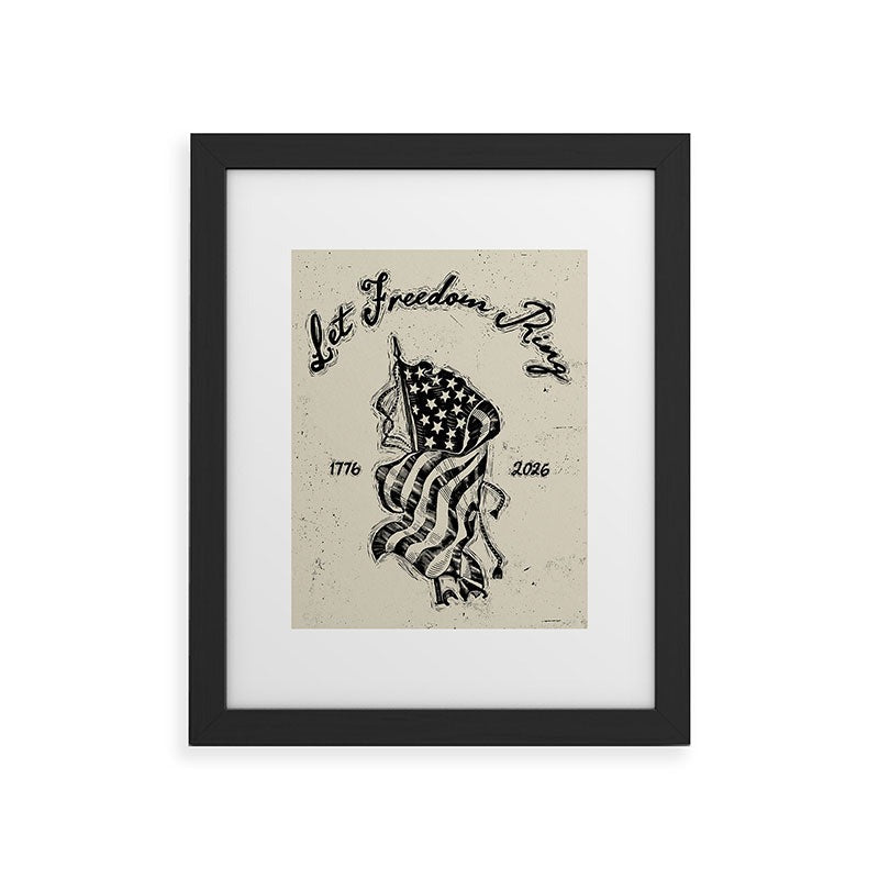 DENY Designs Let Freedom Ring Block Framed Art Print