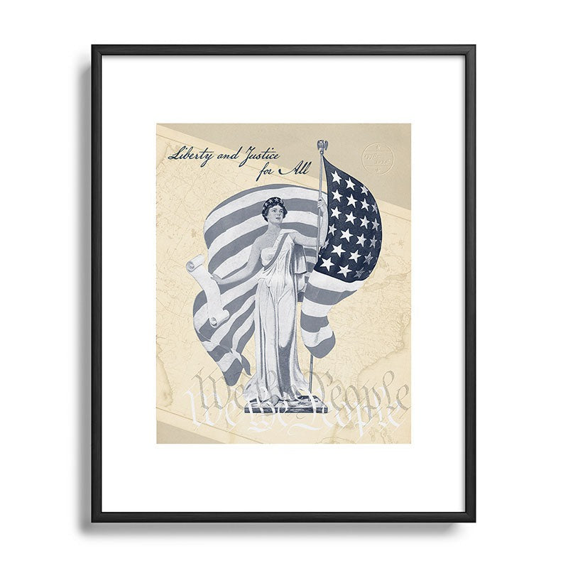 DENY Designs Liberty and Justice Woman Metal Framed Art Print