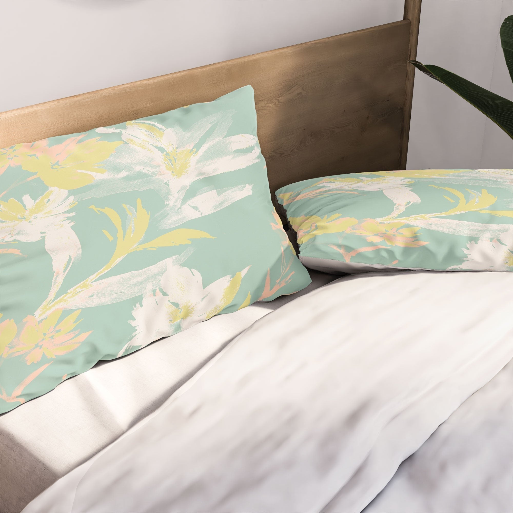 Gabriela Fuente Emma Floral Mint Pillow Shams