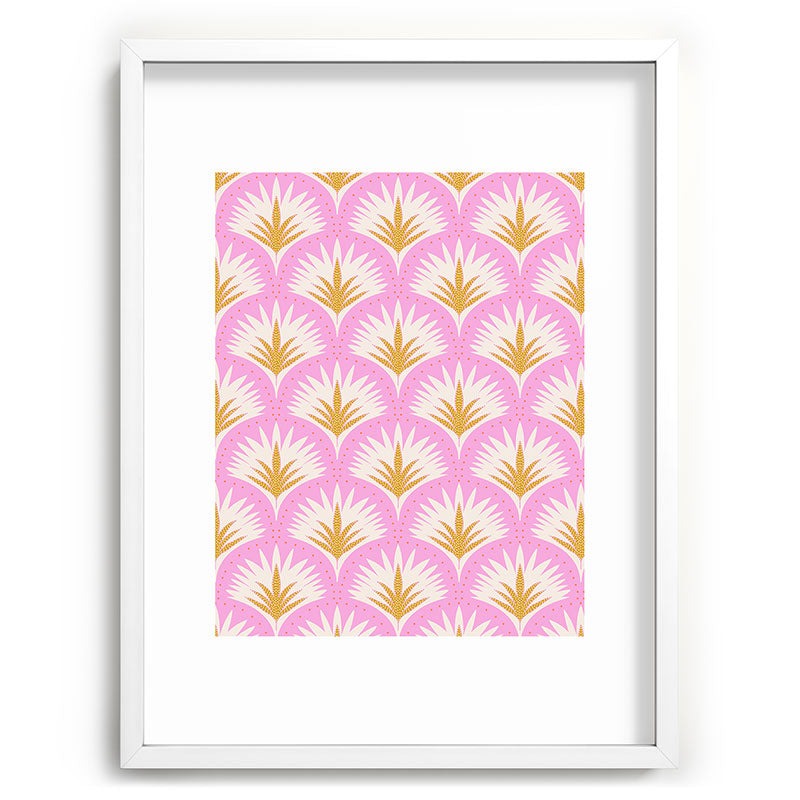 Jennifer Labre Pink Palmetto Recessed Framing Rectangle