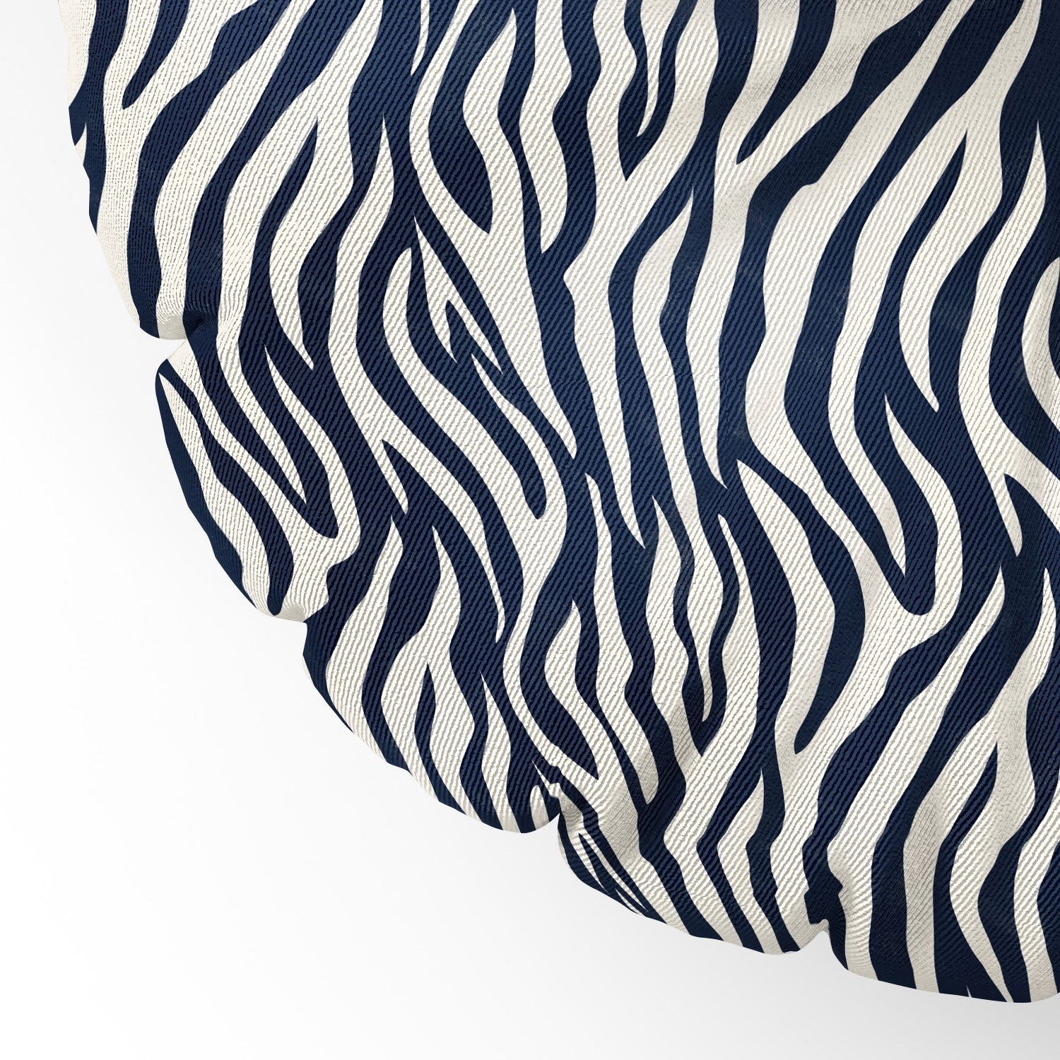 Avenie BR Navy Tiger Stripes Floor Pillow Round