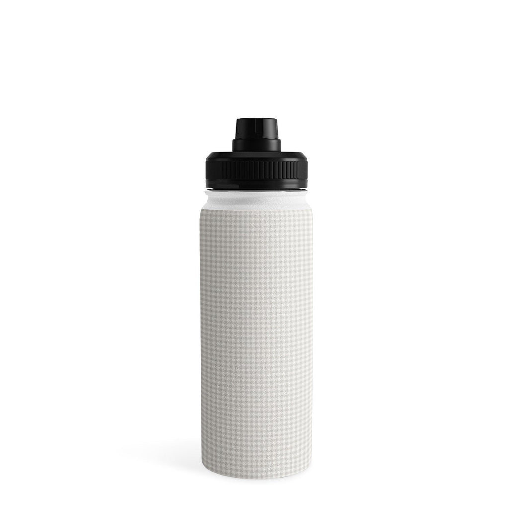 Colour Poems Gingham Plaid Pattern Cloud White Water Bottle