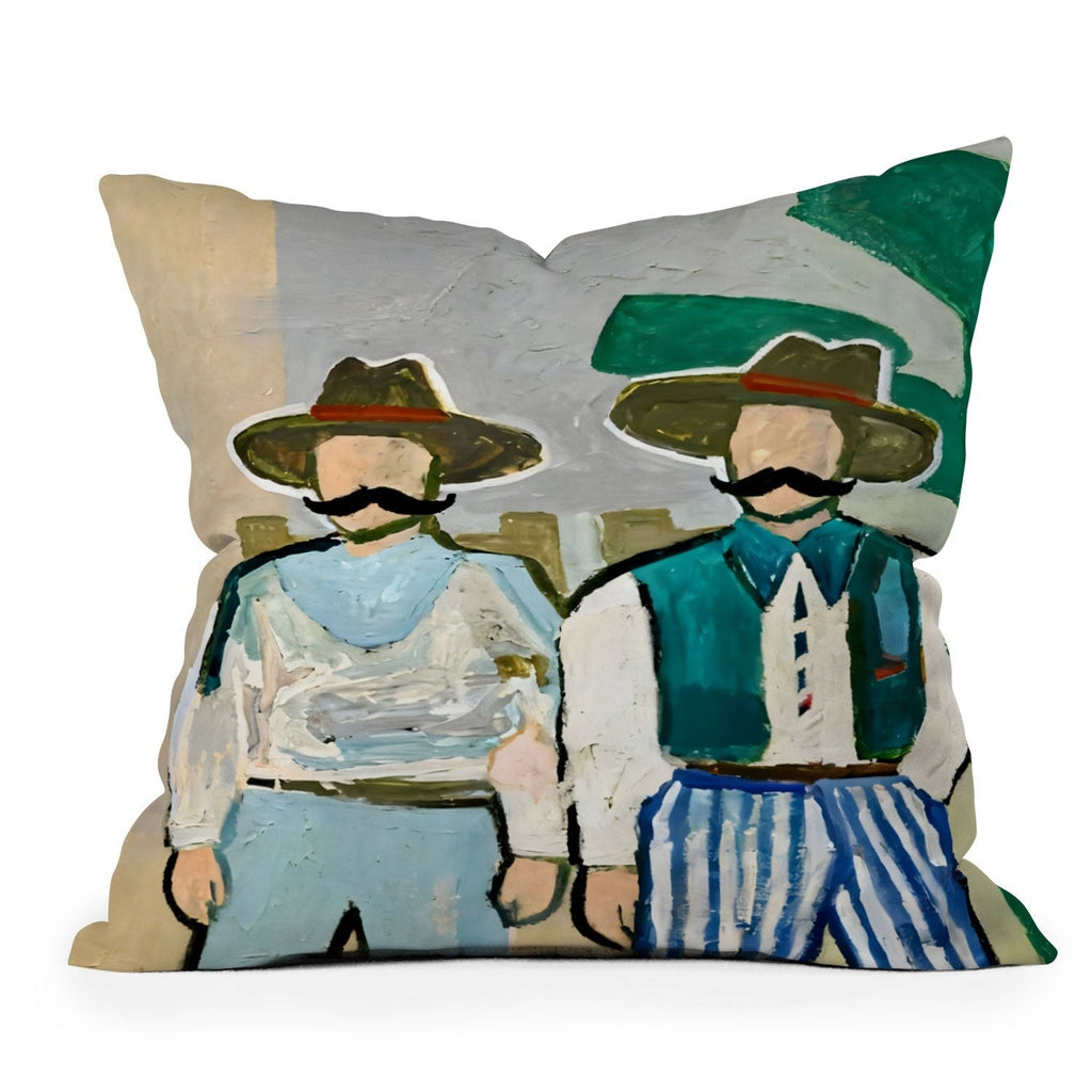 83 Oranges Side By Side Cowboy Edition Outdoor Throw Pillow
