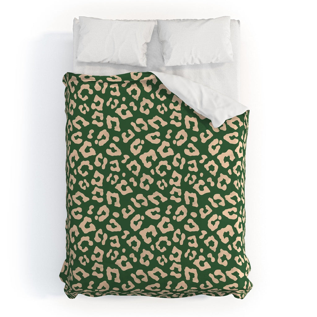 Avenie BR Cheetah Print In Green Duvet Cover