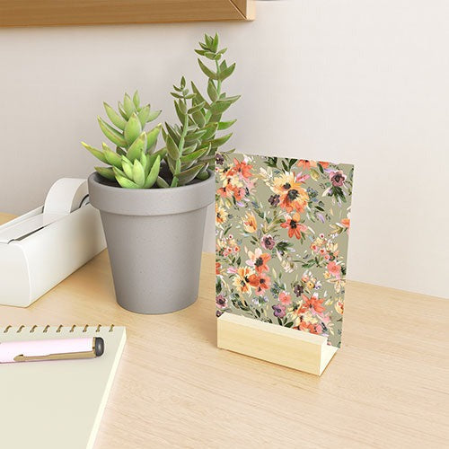 Ninola Design Botanic Retreat Painterly Tropical Flowers Sage Green Mini Art Print