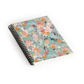 Ninola Design Botanic Retreat Floral Oleander Whimsical Teal Green Spiral Notebook