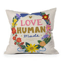 Design by Spark Love Human Made Floral Wreath Outdoor Throw Pillow