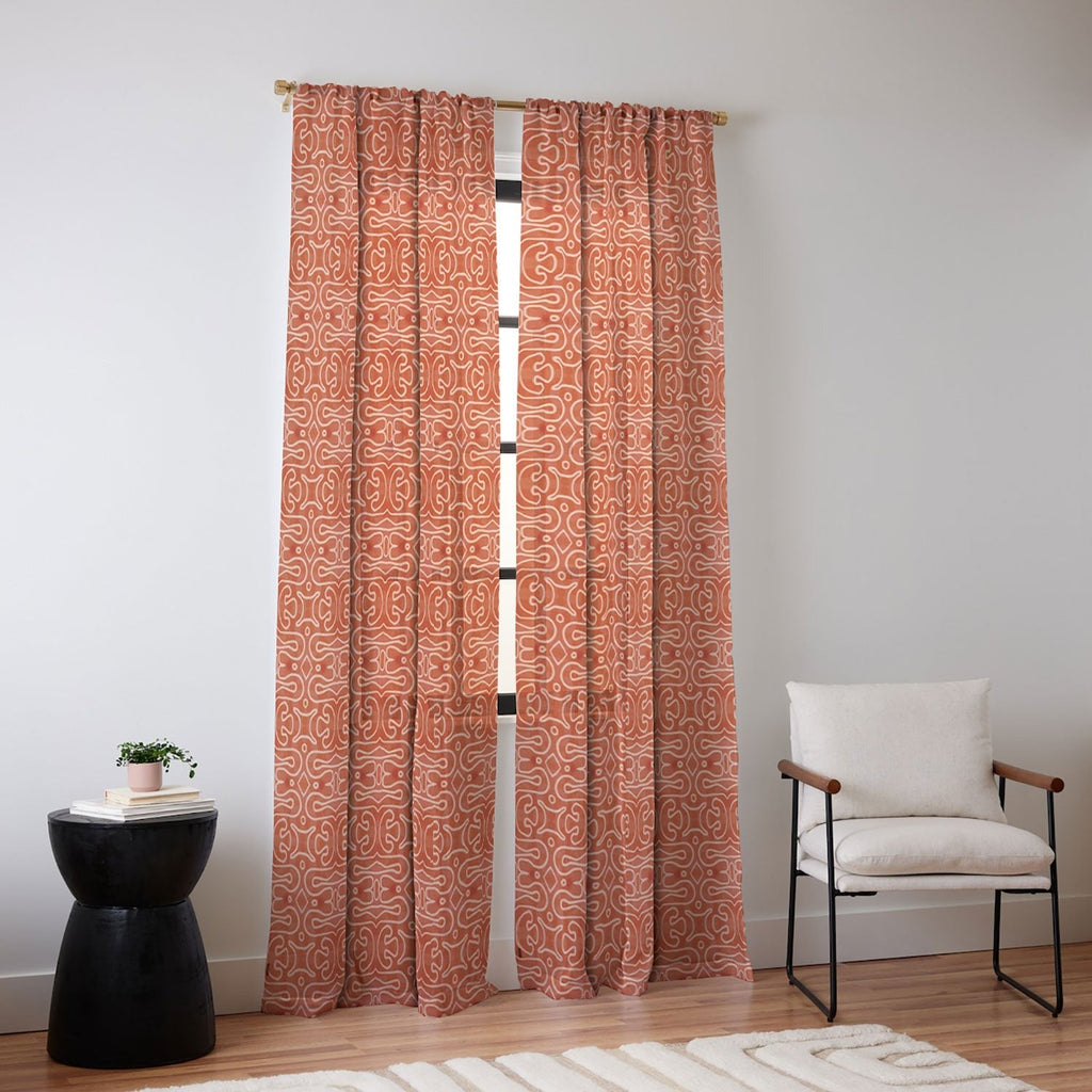 Mirimo Venexiana Burnt Orange Sheer Window Curtain