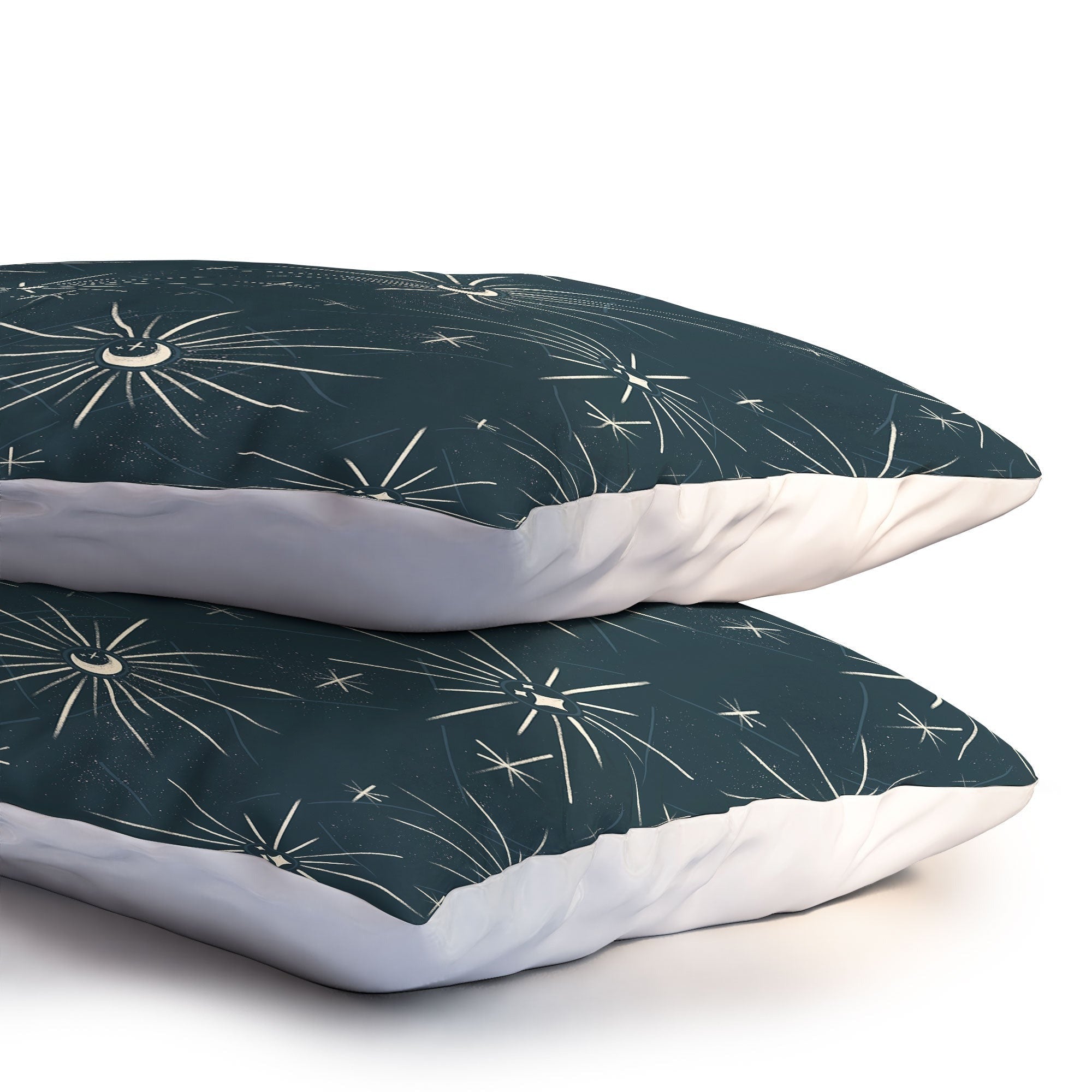 Little Om Pattern Little Moon navy Pillow Shams