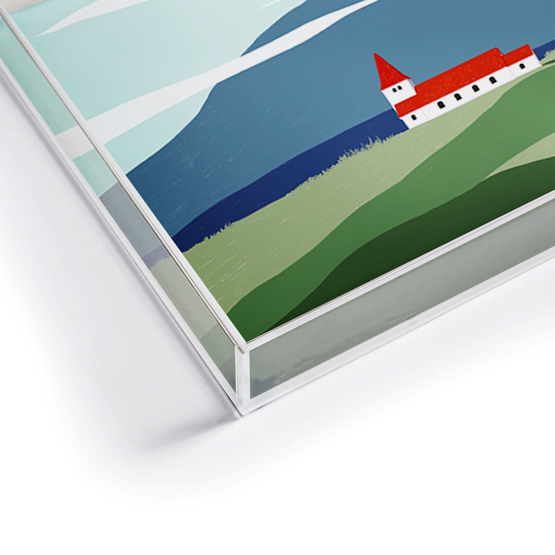 Valeria Frustaci Red roof in Iceland Acrylic Tray