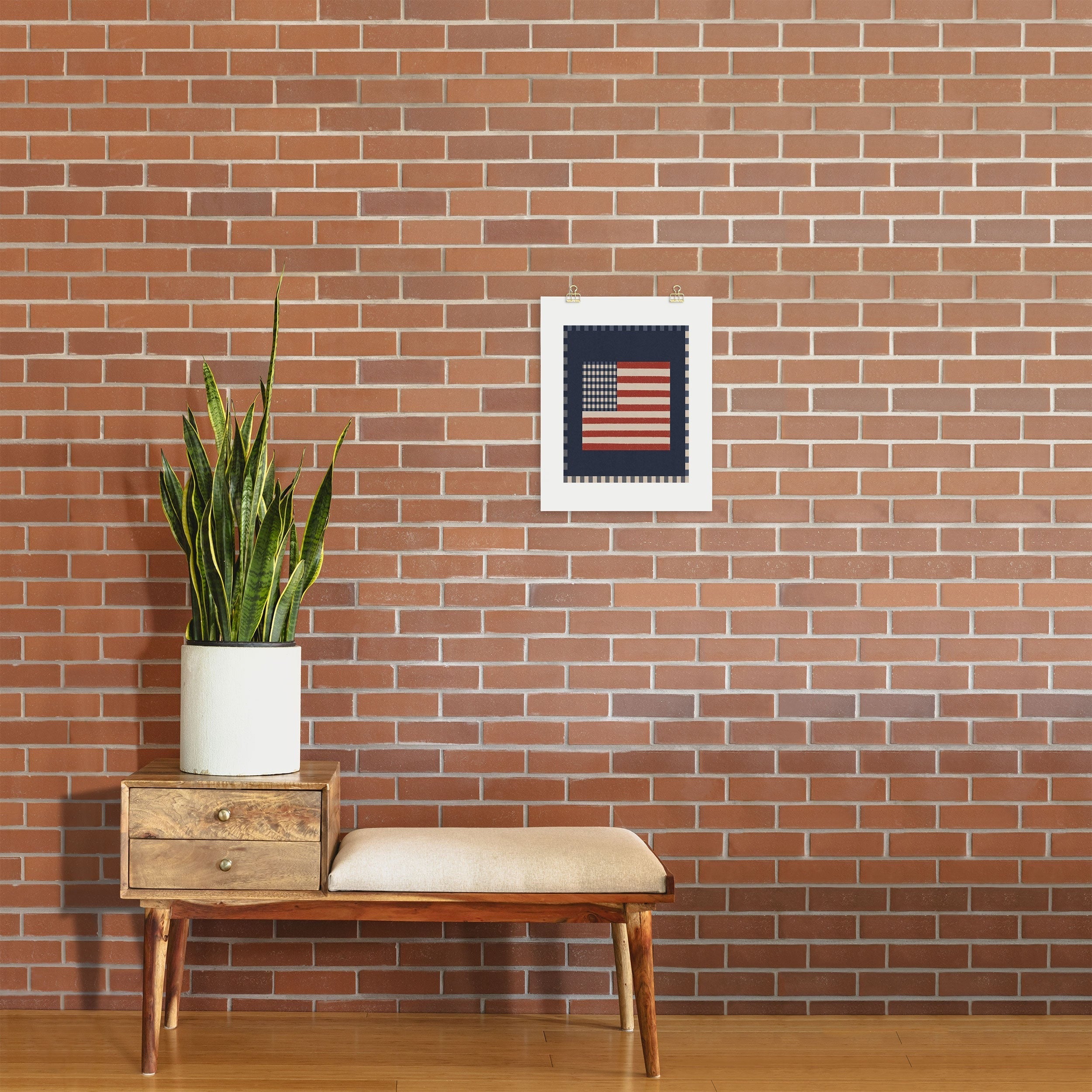 DENY Designs Gingham Flag Art Print