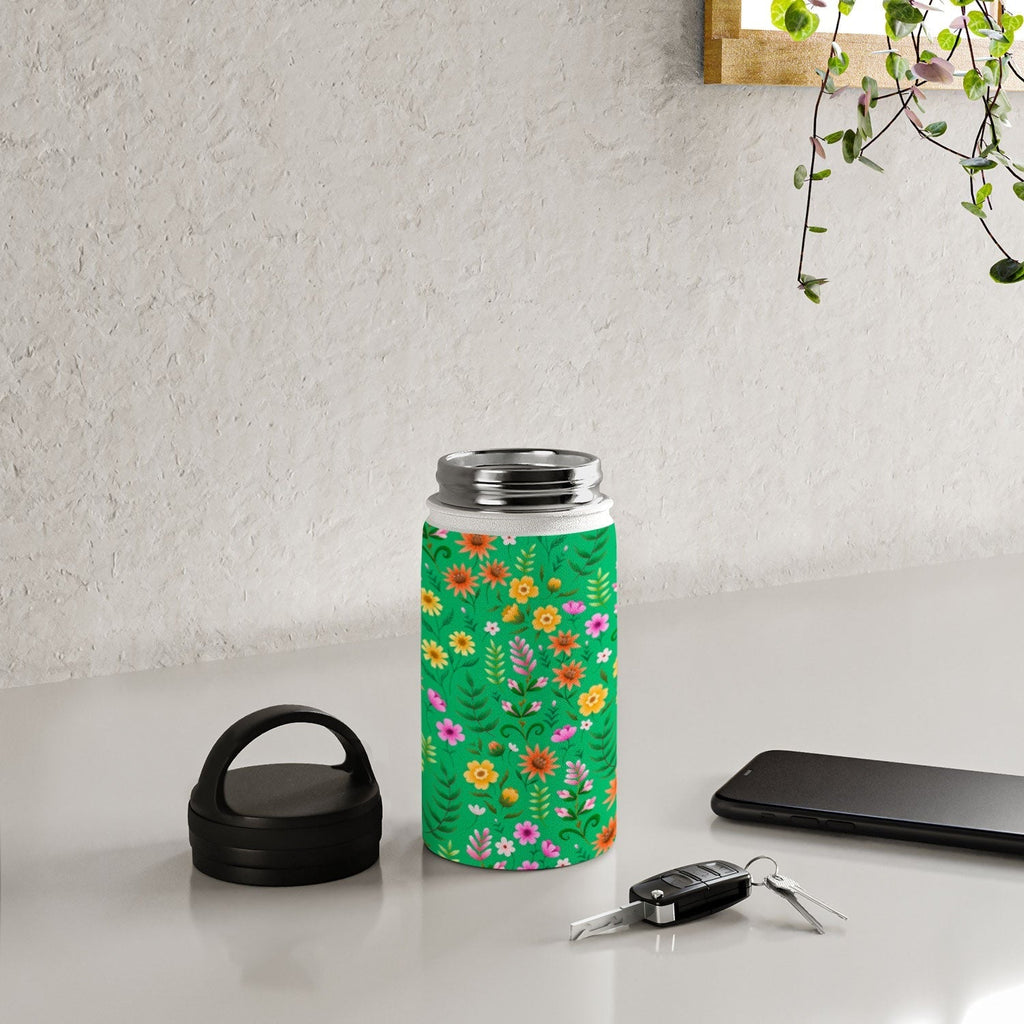 Pimlada Phuapradit Ditsy Spring Floral Green Water Bottle