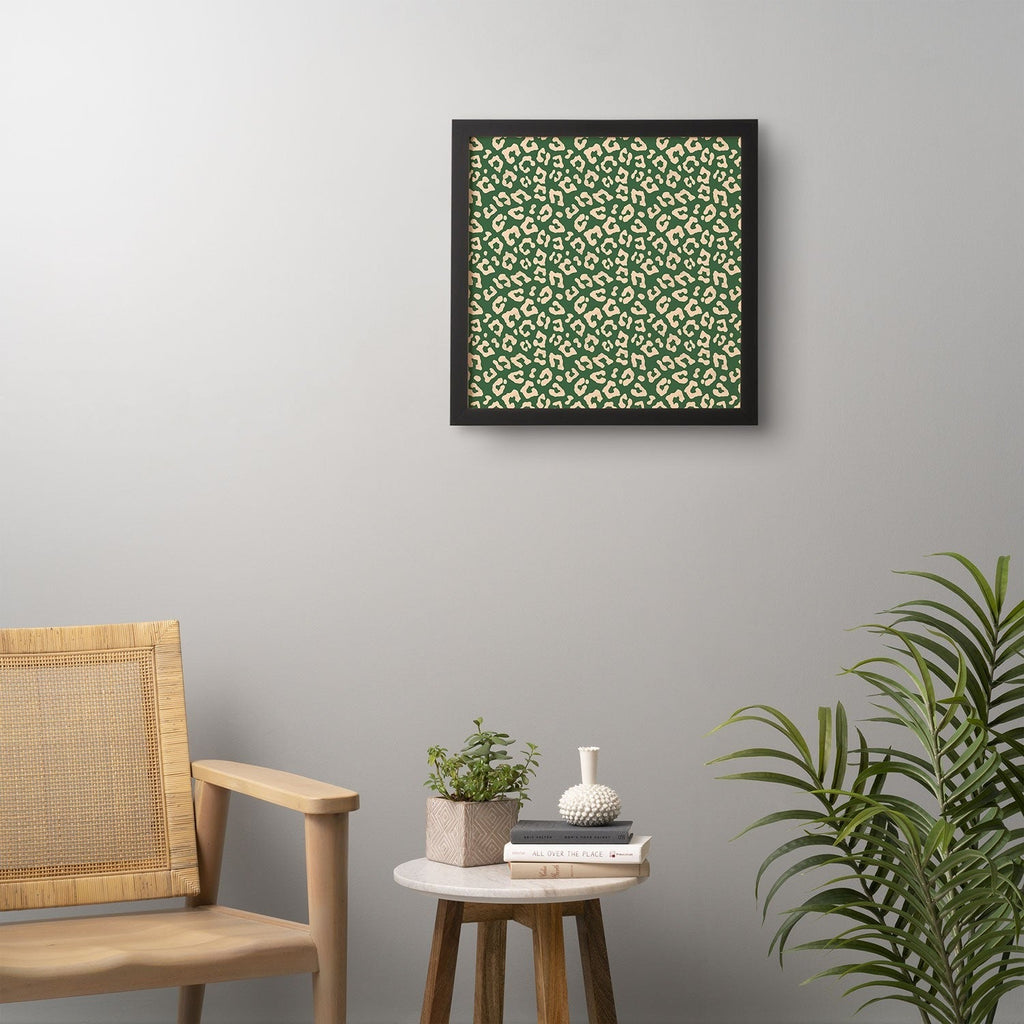 Avenie BR Cheetah Print In Green Framed Wall Art