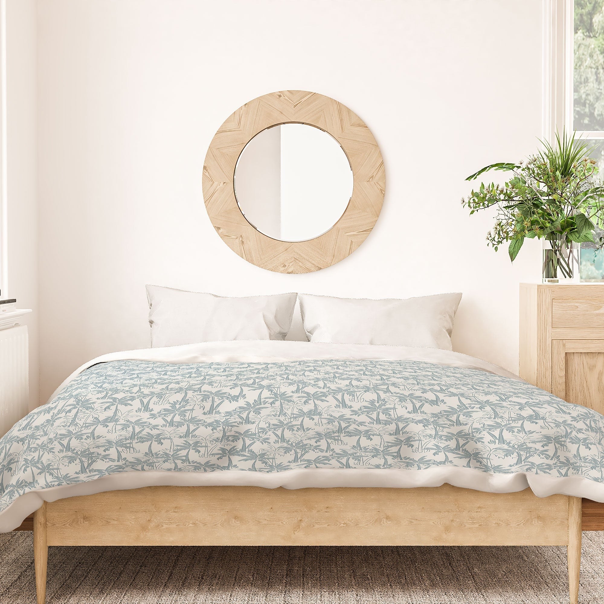CoastL Studio Palm Forest Coastal Blue Duvet Cover